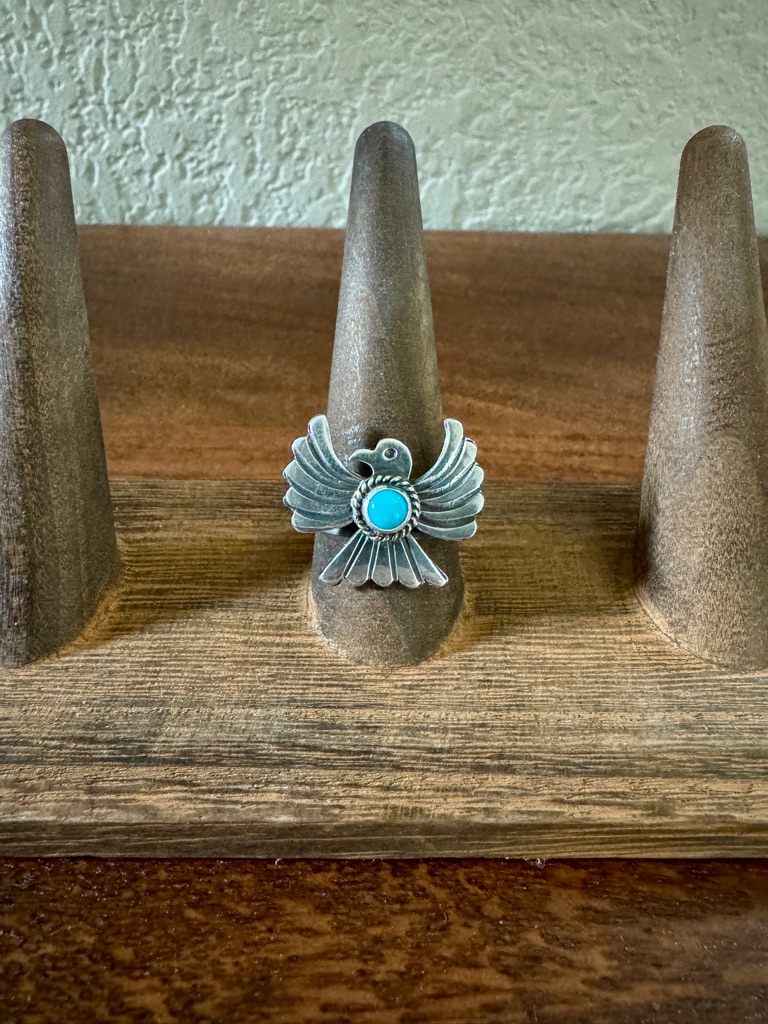Delayne Reeves Turquoise Thunderbird Ring